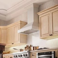 ZLINE Kitchen And Bath Shop By Brand ZLINE Ducted Wooden Wall Mount Range Hood In Cottage White (KBTT)