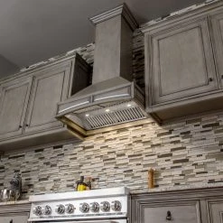 ZLINE Kitchen And Bath Shop By Brand ZLINE Wooden Wall Mount Range Hood In Distressed Gray (321GG)