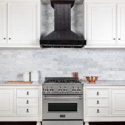 ZLINE Kitchen And Bath ZLINE Wooden Wall Mount Range Hood In Rustic Dark Finish - Includes Motor (KPDD)