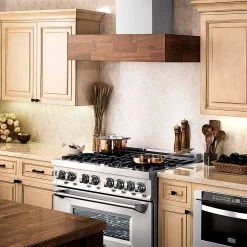ZLINE Kitchen And Bath ZLINE Convertible Designer Series Wooden Wall Mount Range Hood In Butcher Block (681W) Shop By Brand