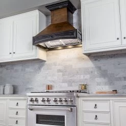 ZLINE Kitchen And Bath ZLINE 30 In. Wooden Wall Mount Range Hood In Antigua And Walnut - Includes Remote Motor